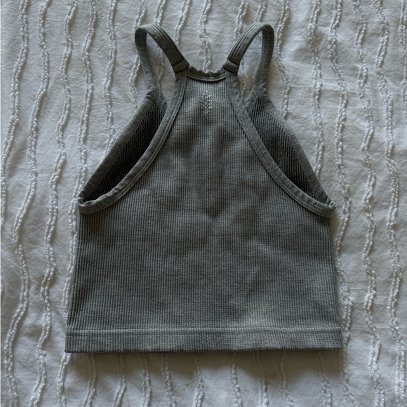 Free People Movement Gray Ribbed crop Tank Top - Picture 1 of 2